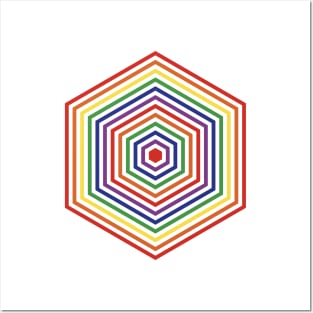 Retro Rainbow Hex Posters and Art